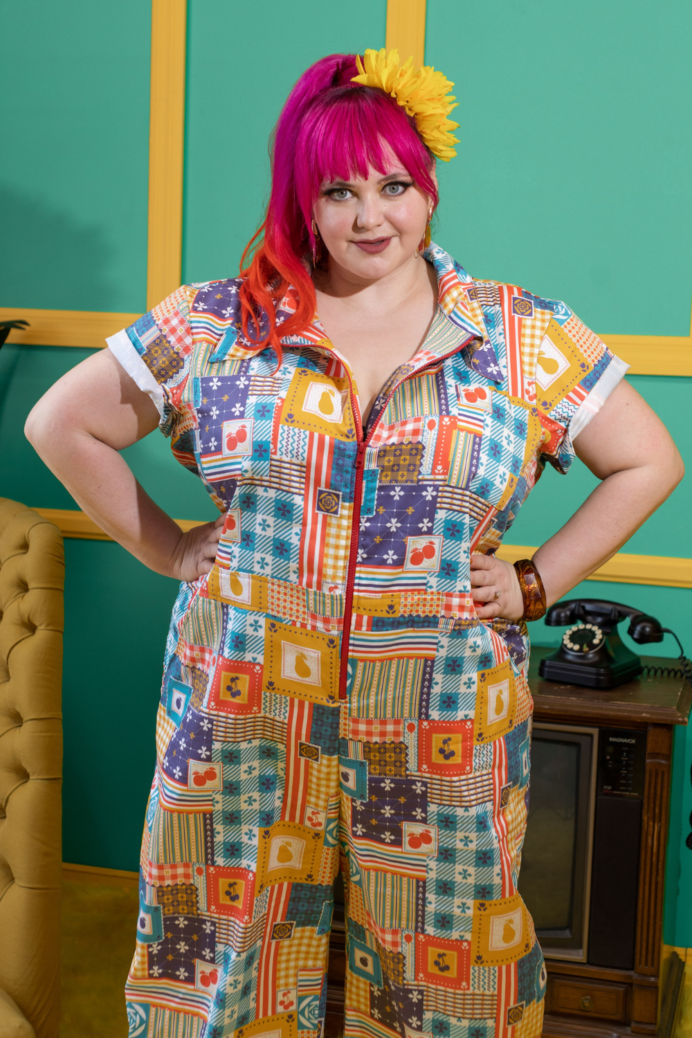Patchwork Jumpsuit in Periwinkle Twinkle