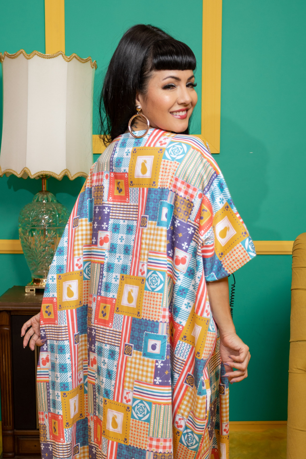 Patchwork Midi Caftan in Periwinkle Dream