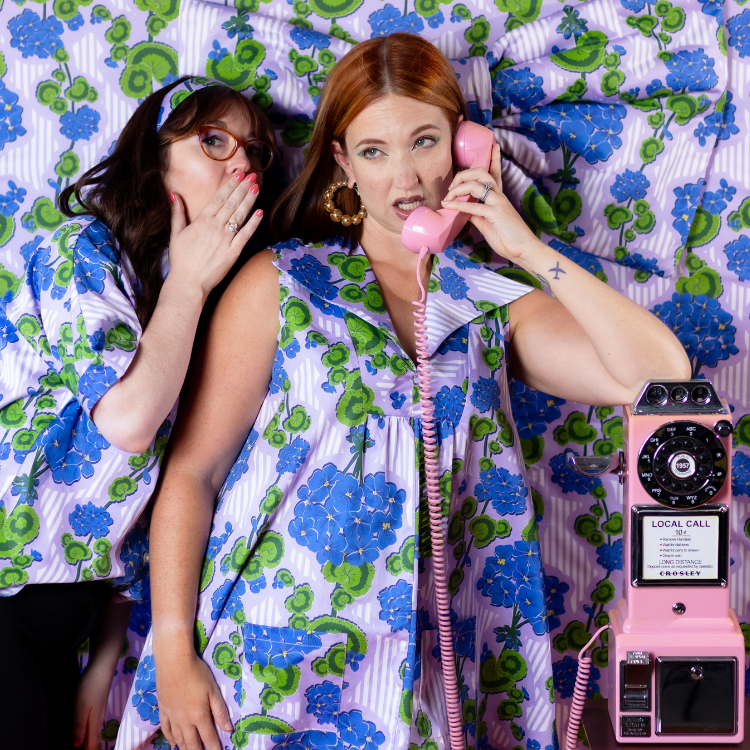 Modflower Wallpaper Glam Mini House Dress in Lavender