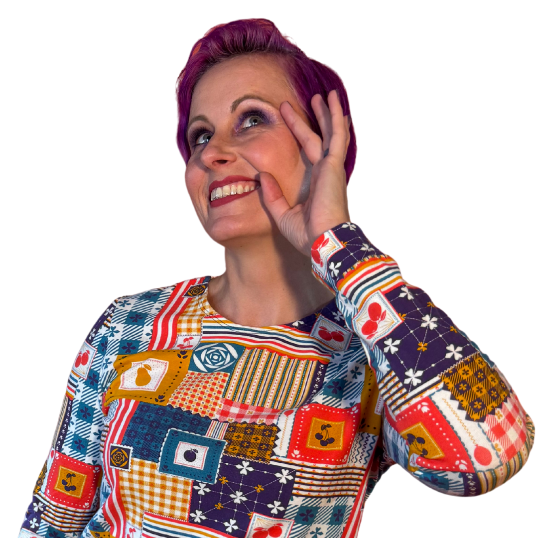 Patchwork Pullover in Periwinkle