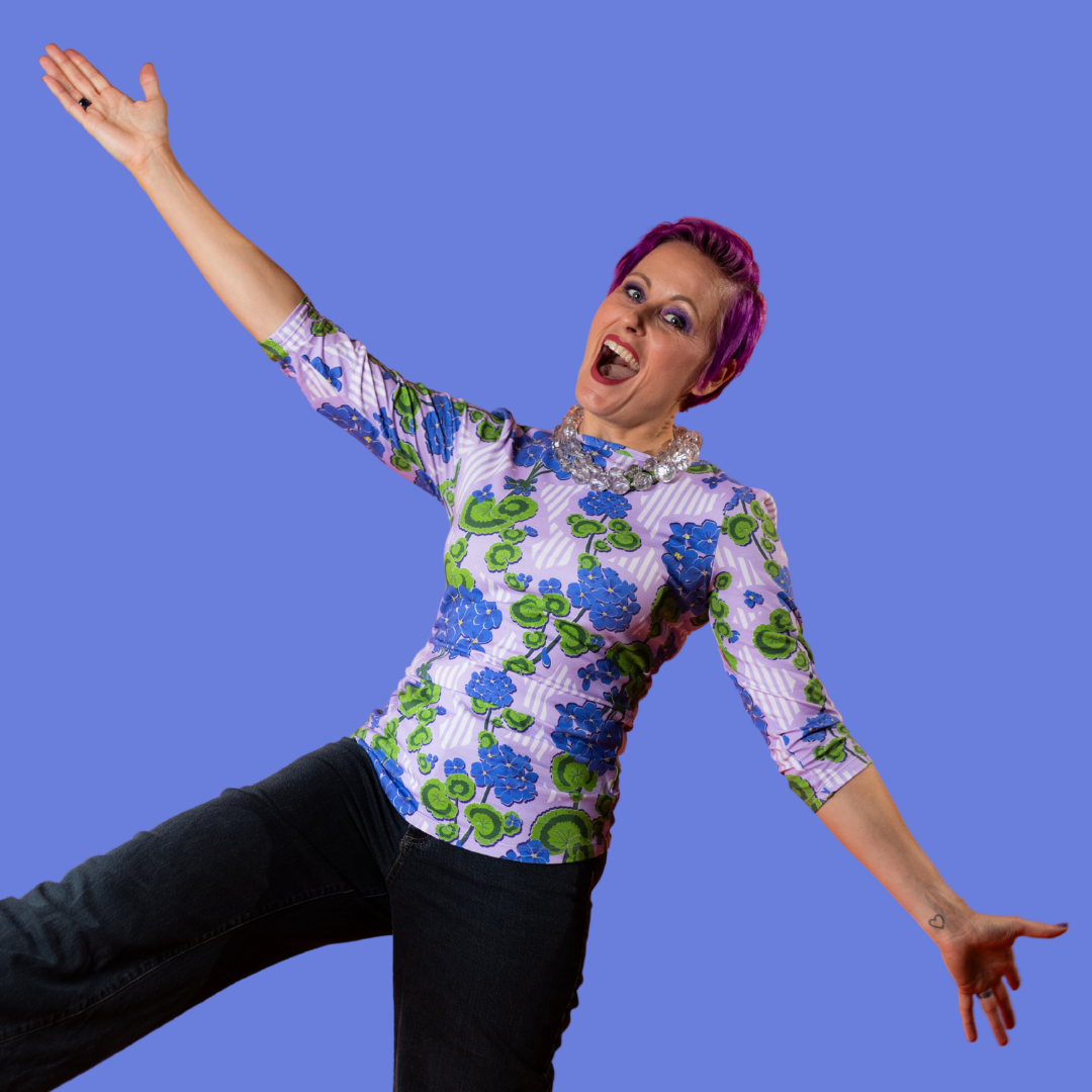 Modflower Wallpaper 3/4 Sleeve Tee in Lavender