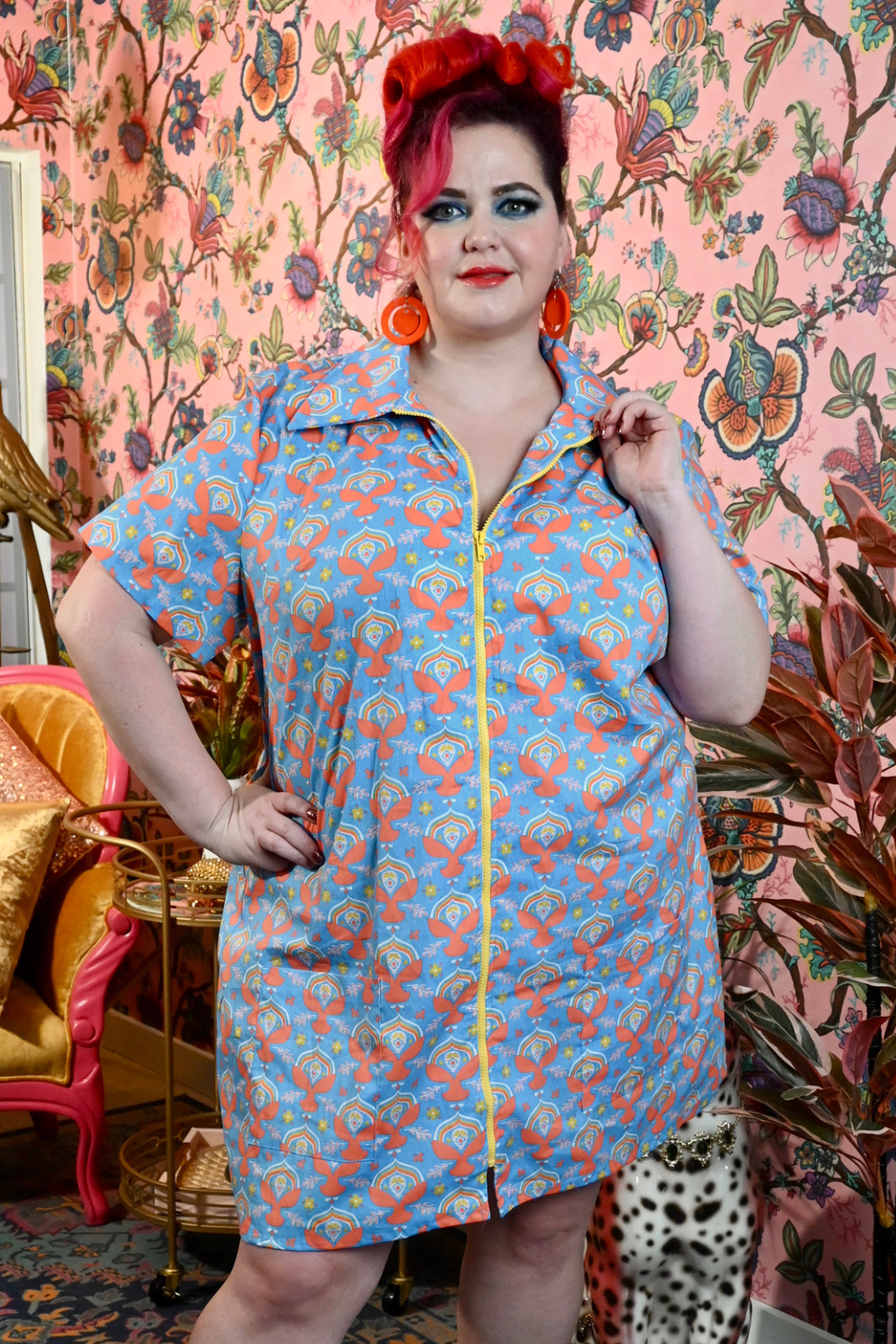 Zip up top shirt dress