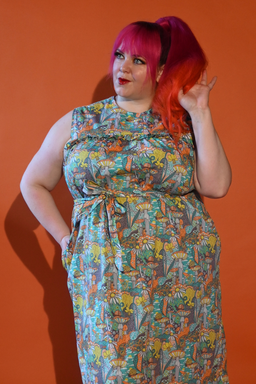 teal and orange dress Ruffle Fluffle Maxi in Teal Mushroom Print – Blue Platypus Clothing