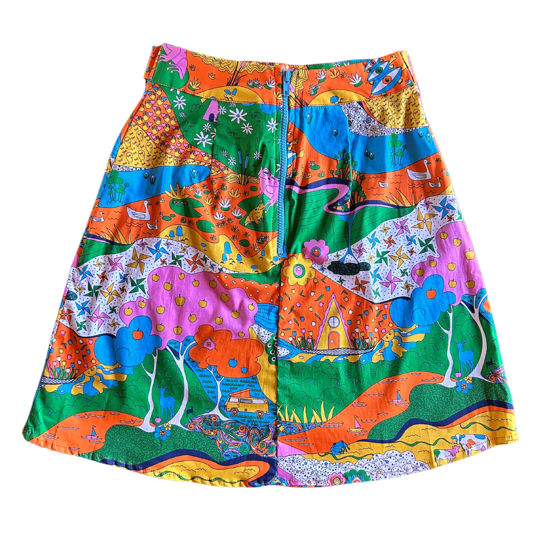 Rainbow Landscape A-Line Skirt- XS & XL only!
