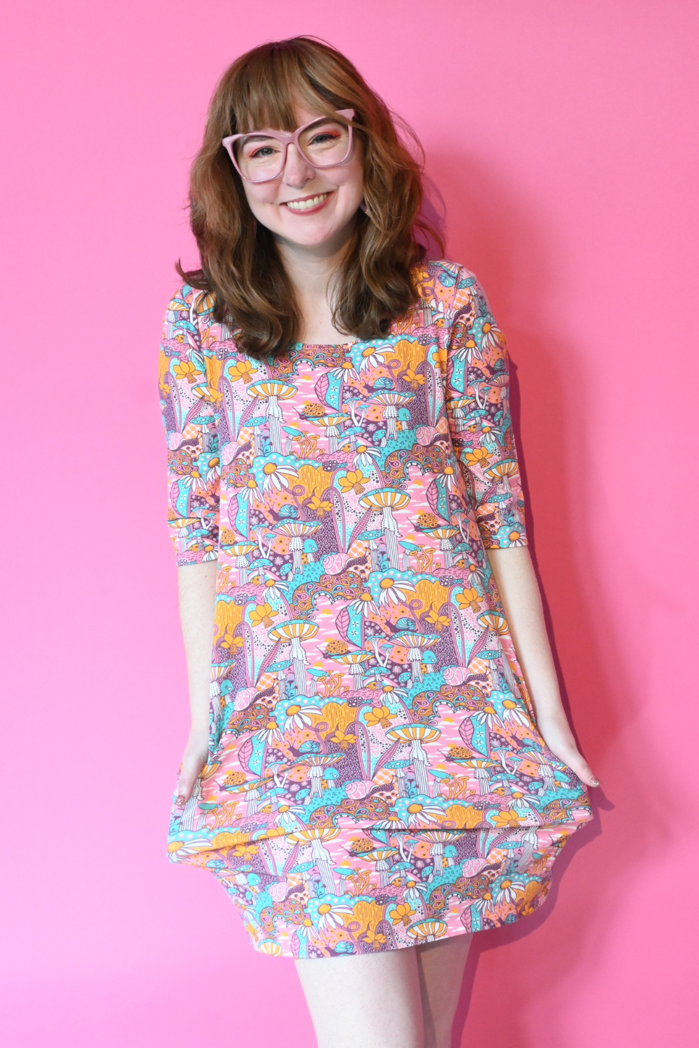 Magnificent Mushrooms Tunic in Pink