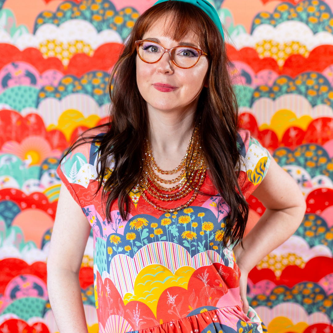 Knit Midi Dress in Mint & Strawberry Meadow