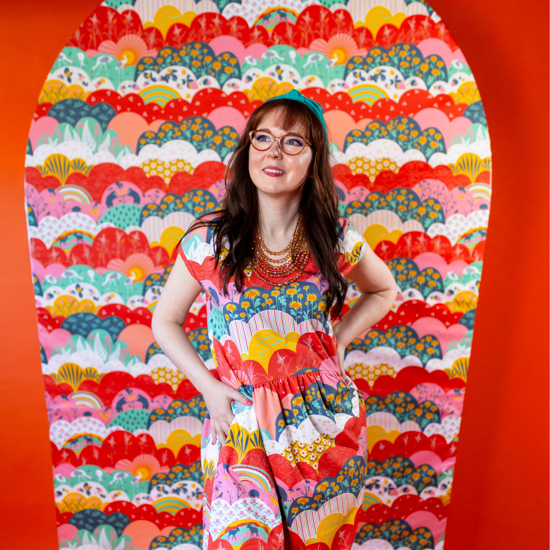 Knit Midi Dress in Mint & Strawberry Meadow