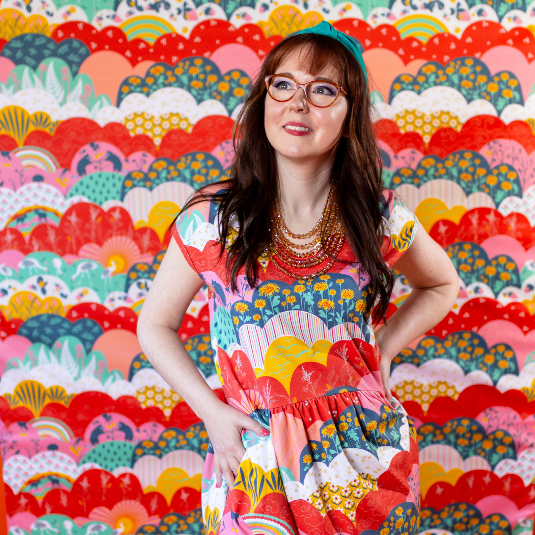 Knit Midi Dress in Mint & Strawberry Meadow