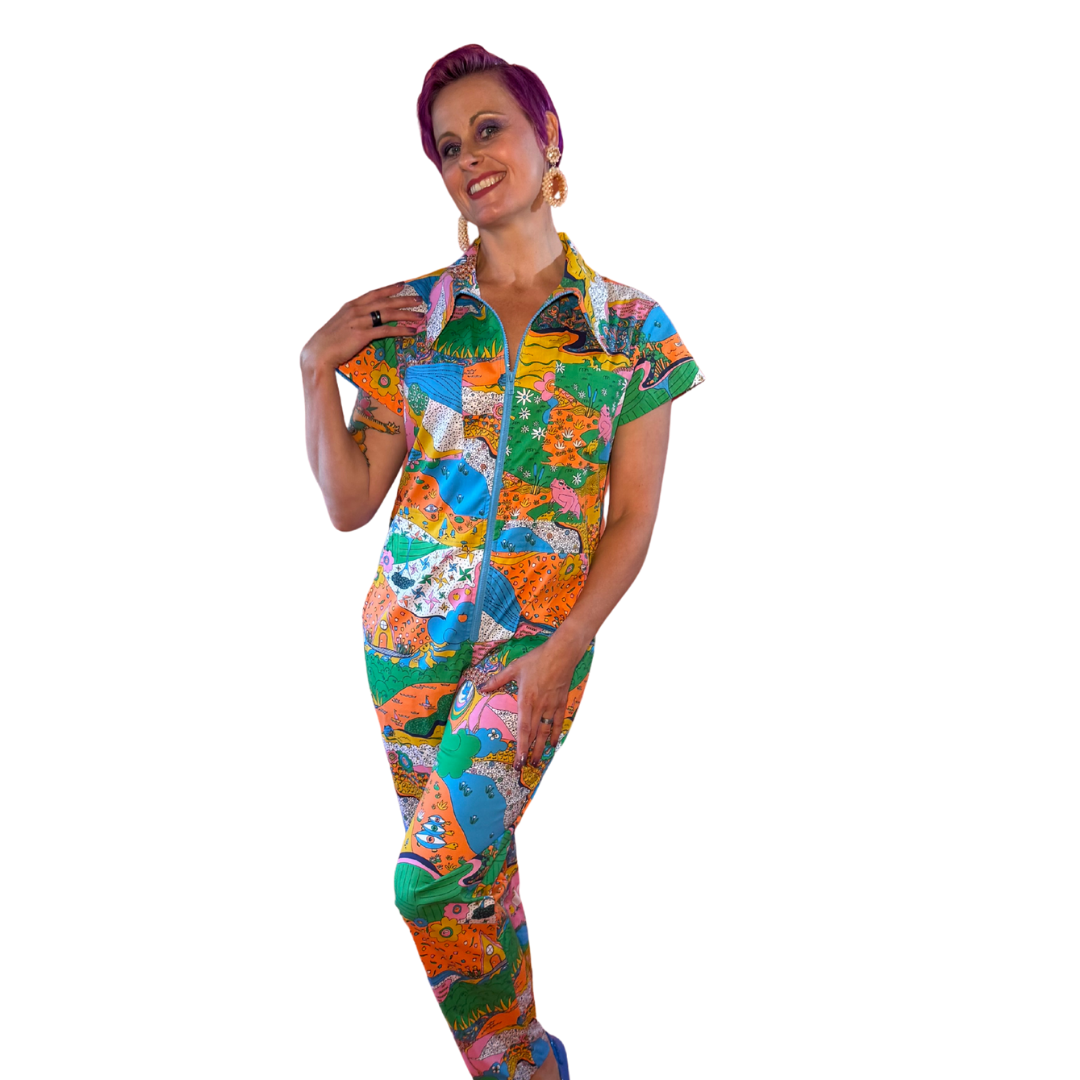 Landscape Jumpsuit in Rainbow Farm- Re-Stocked!