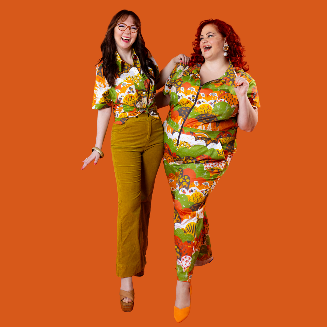 Jumpsuit in Earth-toned Meadow Print