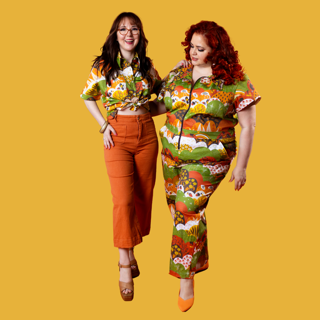 Jumpsuit in Earth-toned Meadow Print