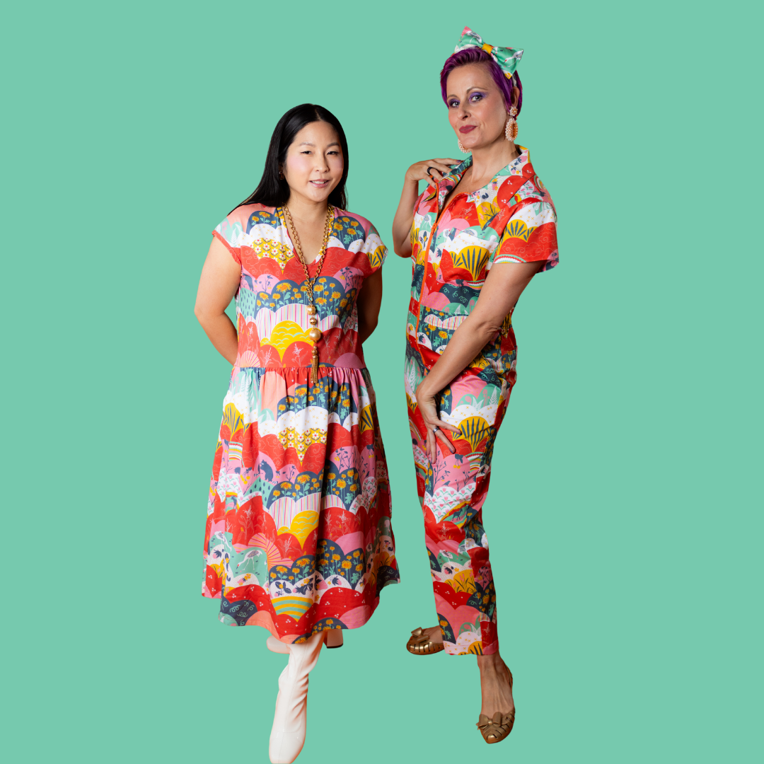 Jumpsuit in Mint & Strawberry Meadow Print