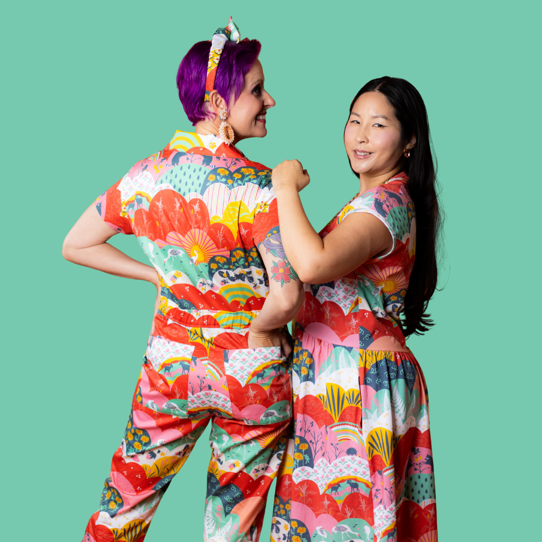 Jumpsuit in Mint & Strawberry Meadow Print