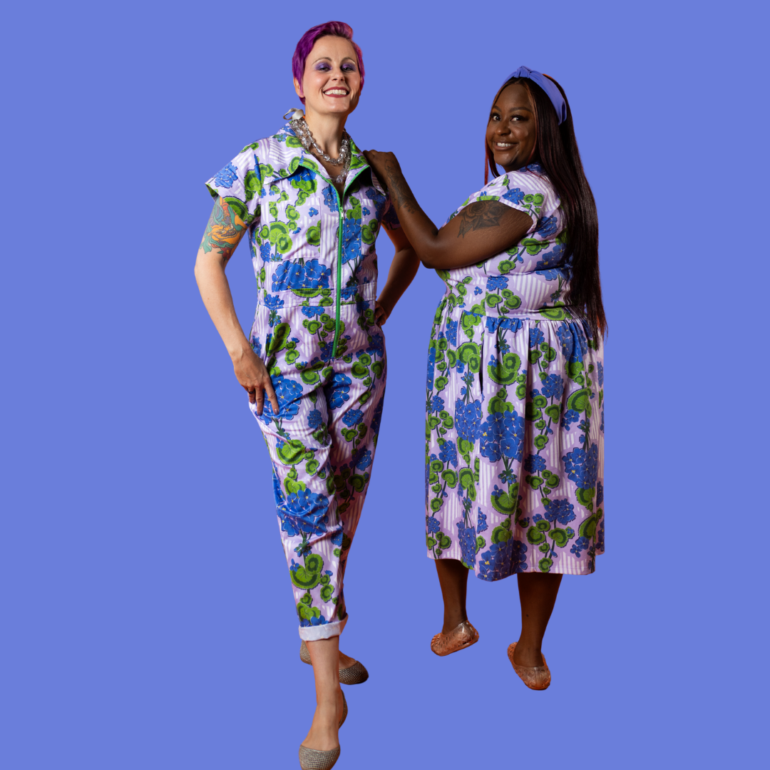 Modflower Wallpaper Jumpsuit in Lavender