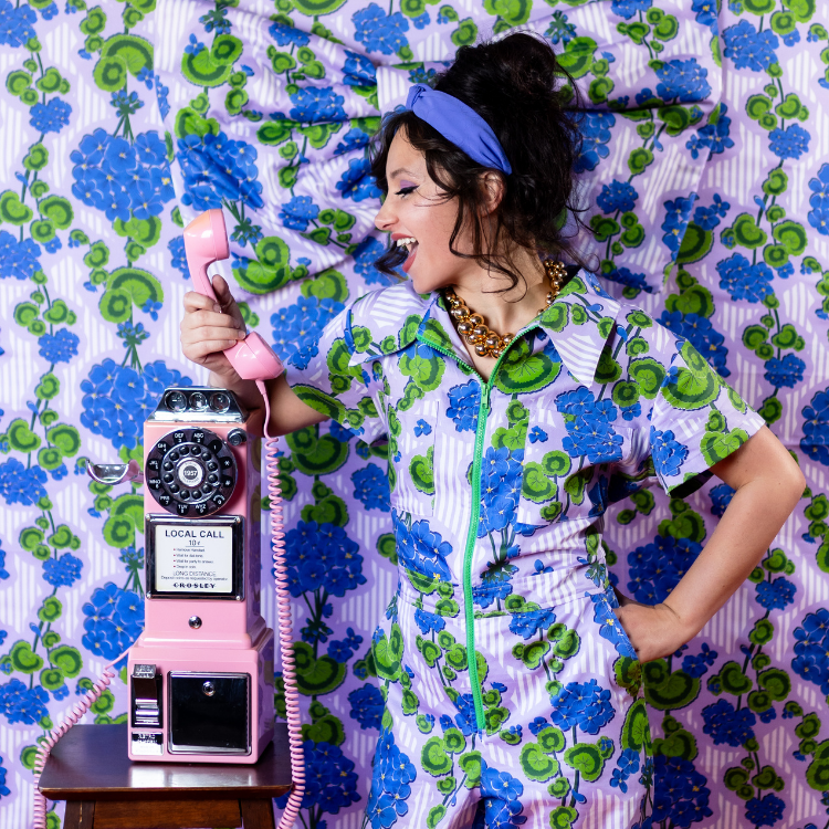 Modflower Wallpaper Jumpsuit in Lavender