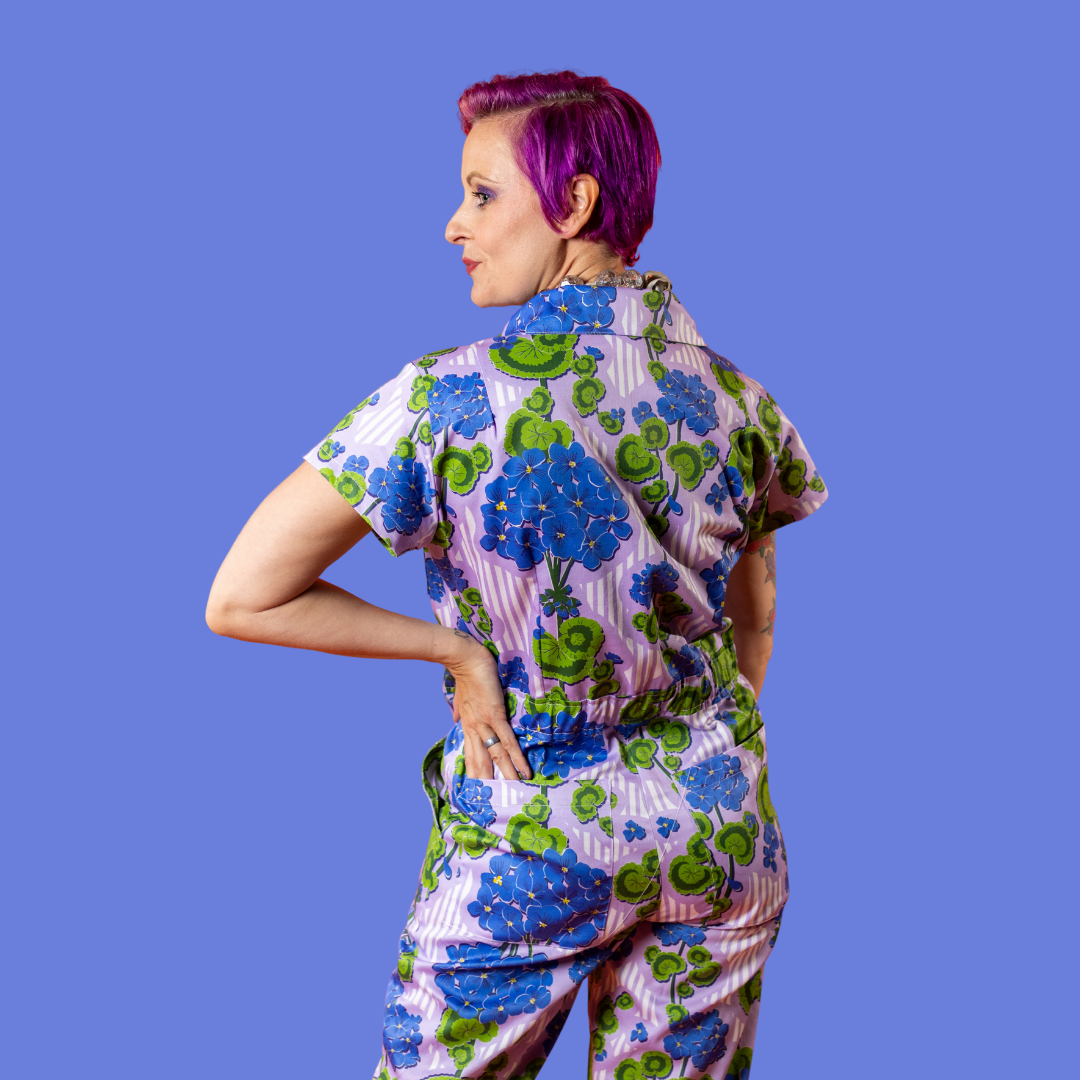 Modflower Wallpaper Jumpsuit in Lavender