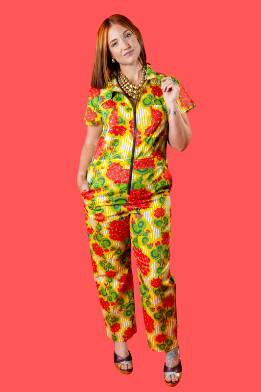 Modflower Wallpaper Jumpsuit in Sunshine