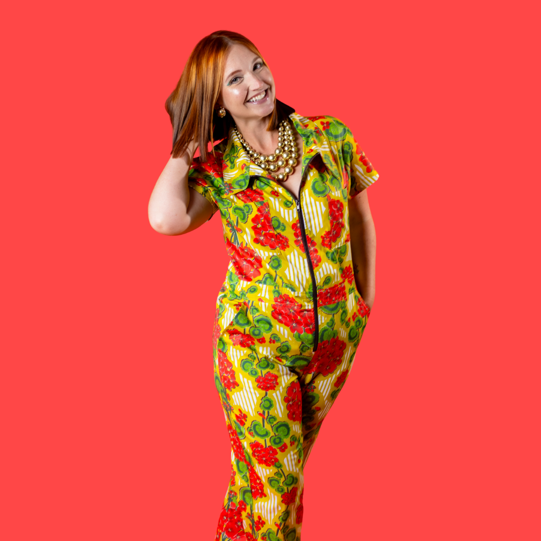 Modflower Wallpaper Jumpsuit in Sunshine