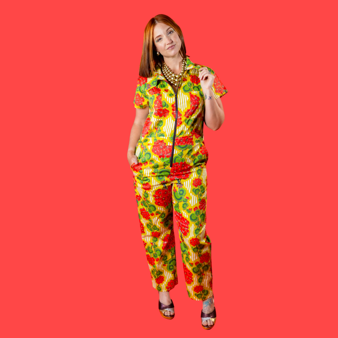 Modflower Wallpaper Jumpsuit in Sunshine