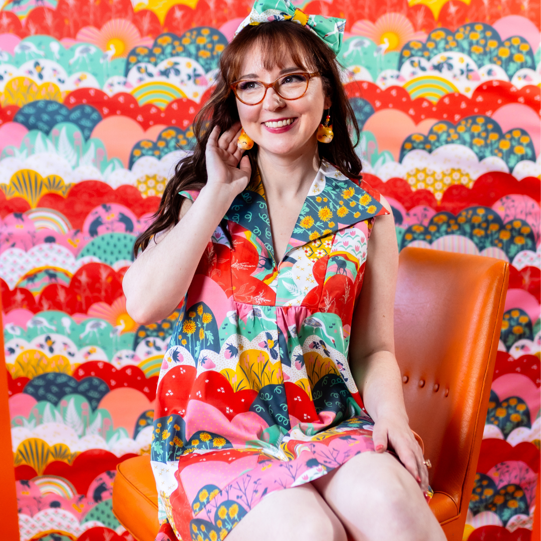 Glam Mini House Dress in Mint & Strawberry Meadow