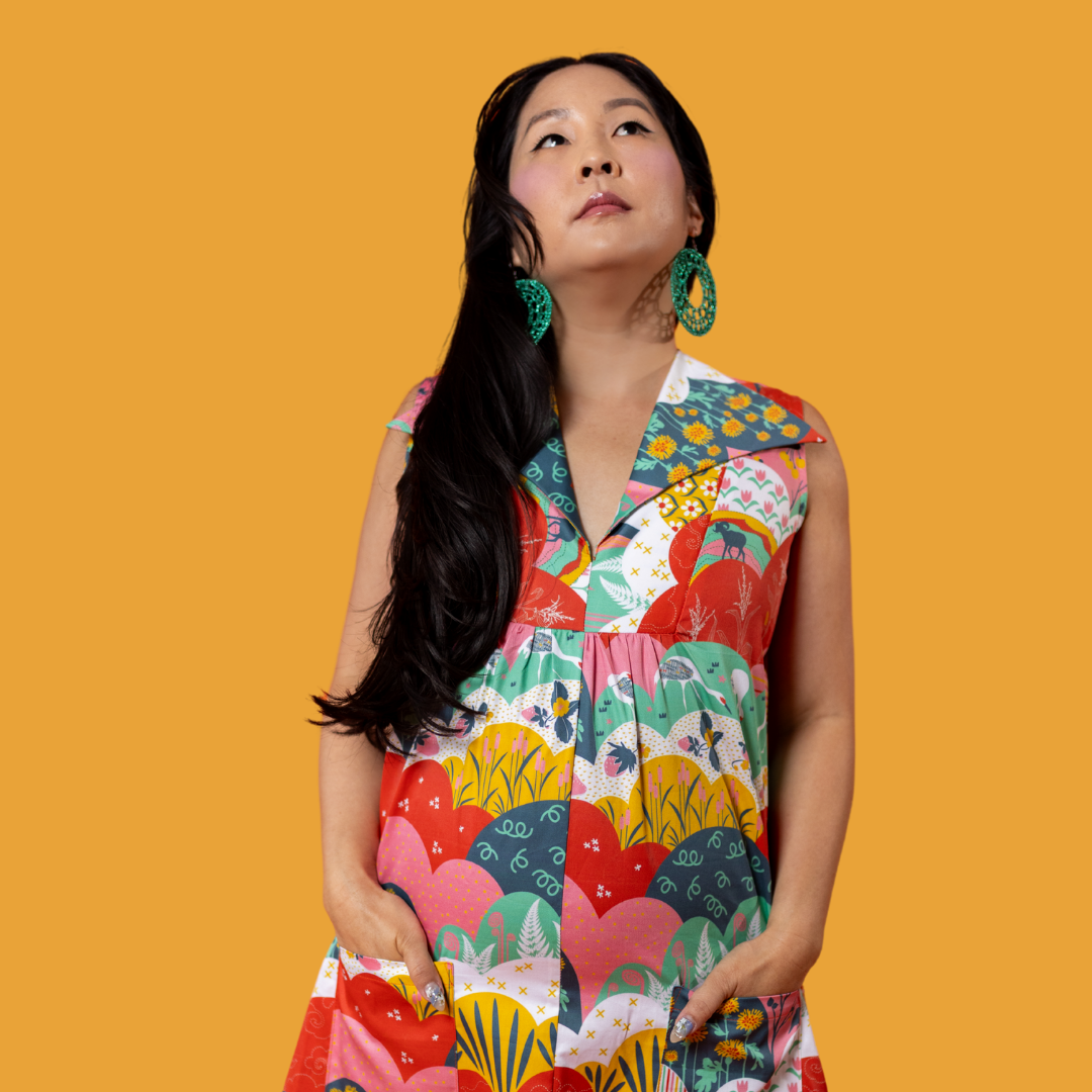 Glam Mini House Dress in Mint & Strawberry Meadow