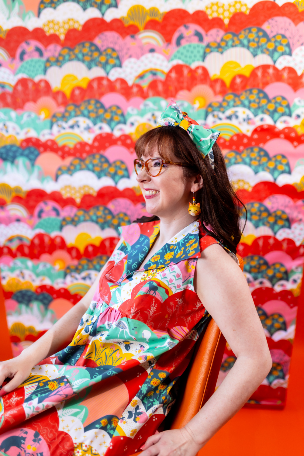 Glam Maxi House Dress in Mint & Strawberry Meadow