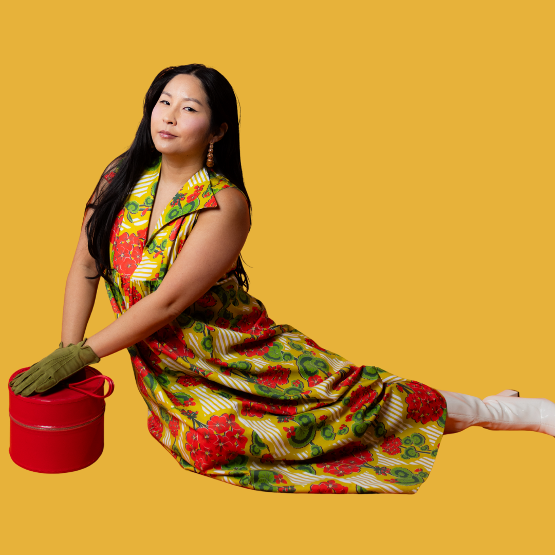 Modflower Wallpaper Glam Maxi House Dress in Sunshine