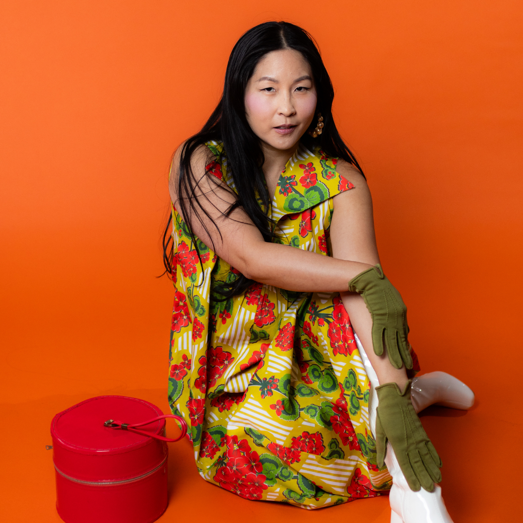 Modflower Wallpaper Glam Maxi House Dress in Sunshine