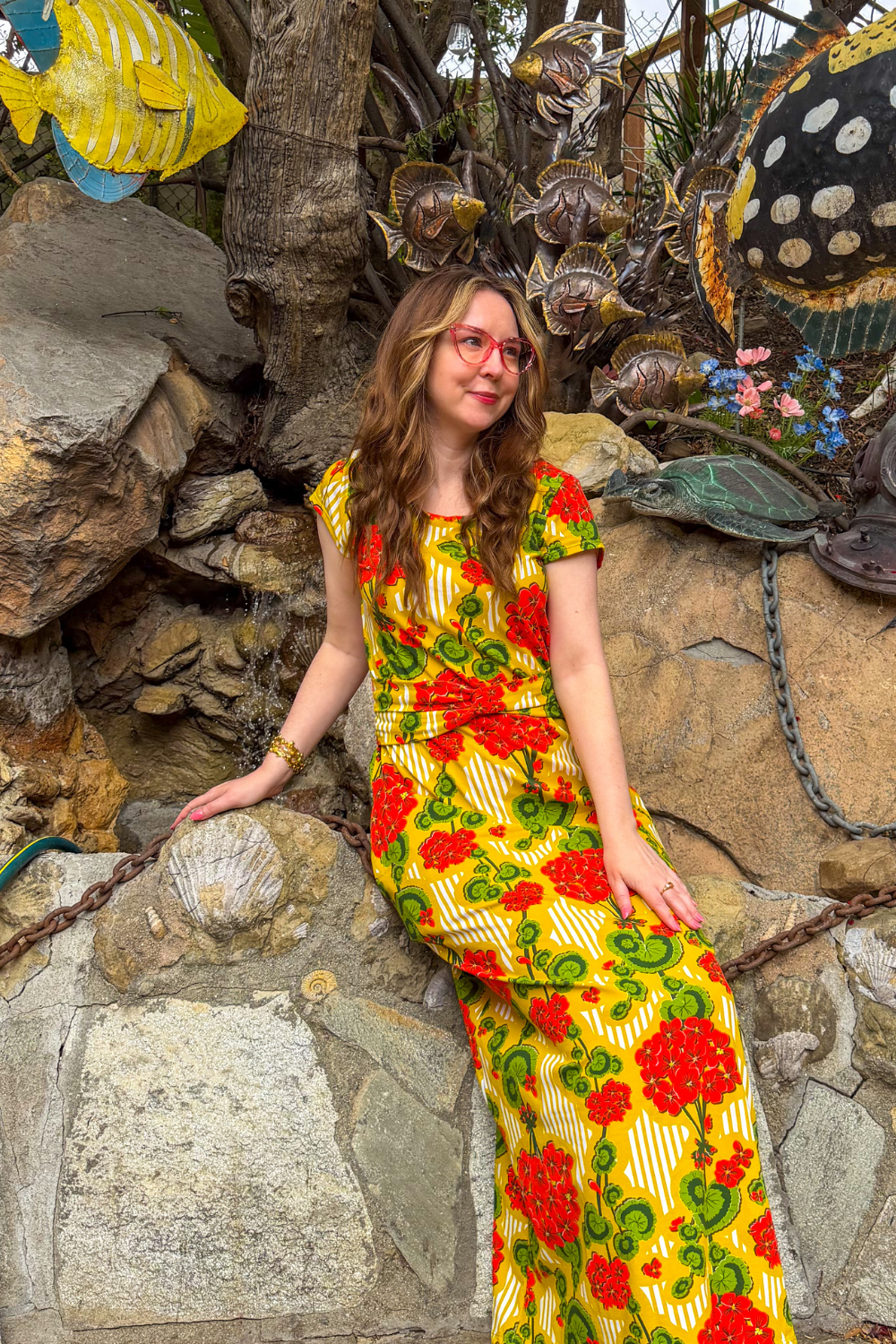 Mod Wallpaper Twist Belt Pocket Maxi in Sunshine