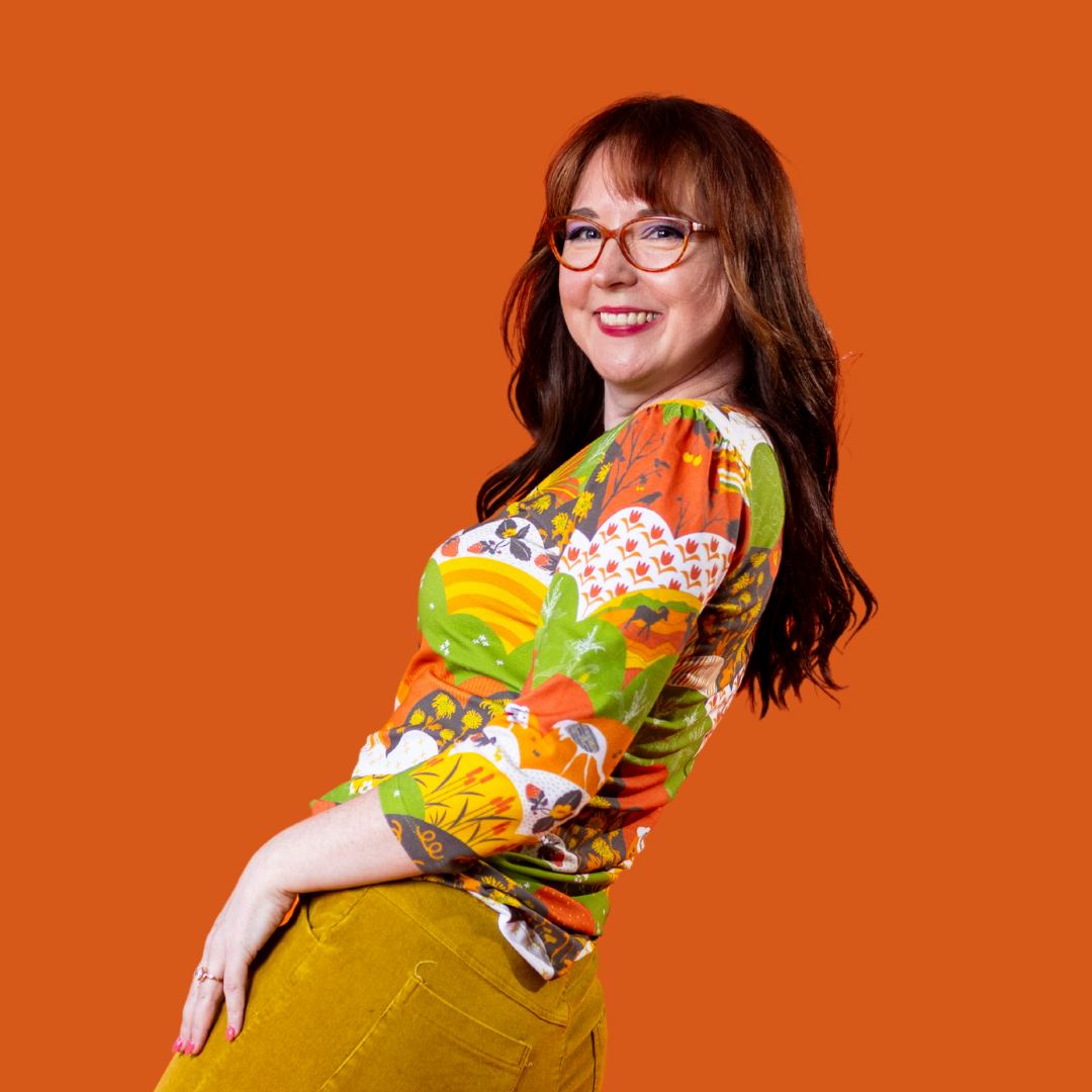 Earth-toned Meadow Print 3/4 Sleeve Tee