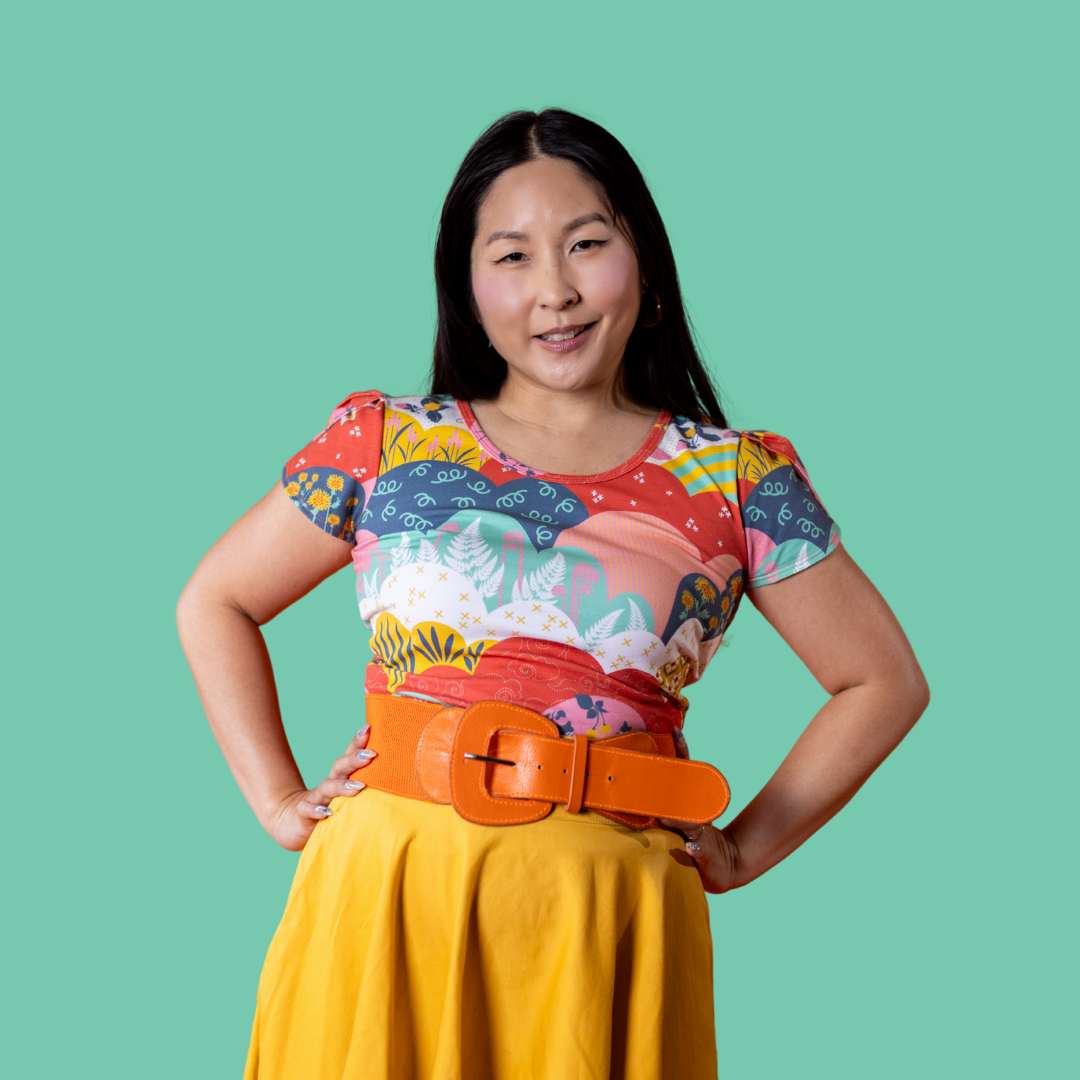 Tulip Sleeve in Mint & Strawberry Meadow Print