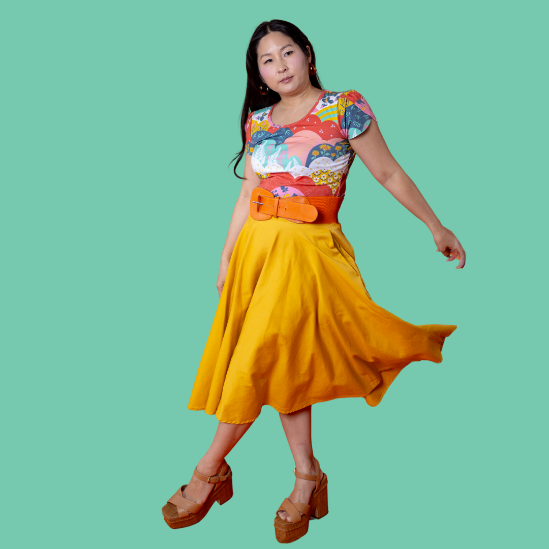 Tulip Sleeve in Mint & Strawberry Meadow Print