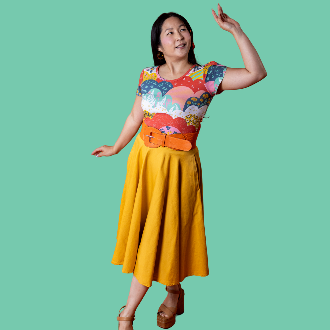 Tulip Sleeve in Mint & Strawberry Meadow Print