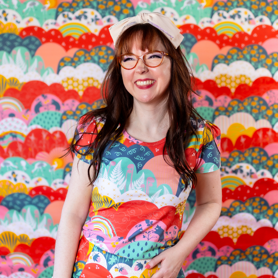 Tulip Sleeve in Mint & Strawberry Meadow Print