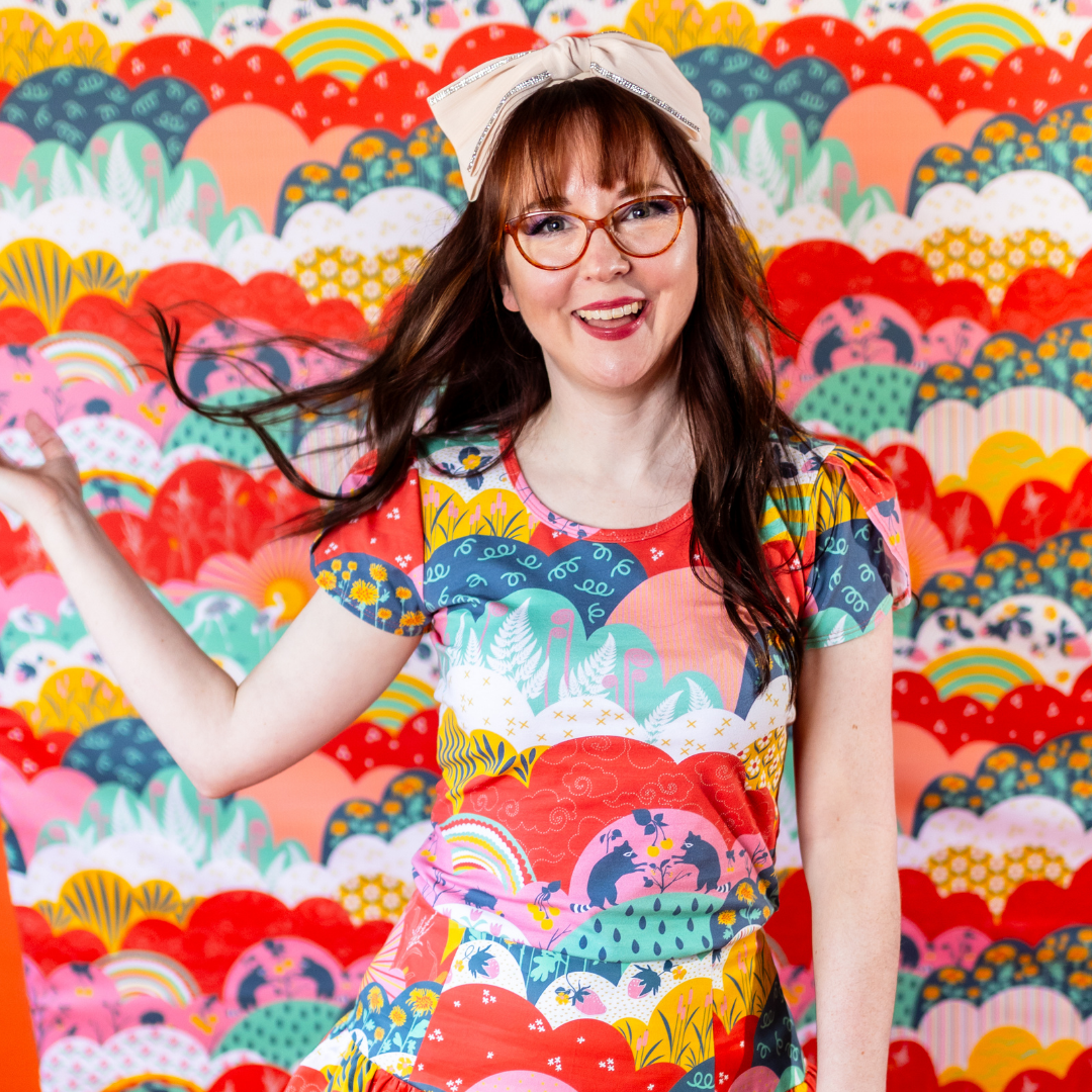 Tulip Sleeve in Mint & Strawberry Meadow Print