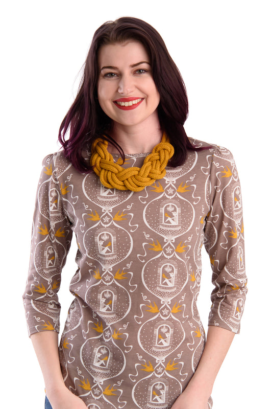 Sparrows Tee in Mushroom and Maize
