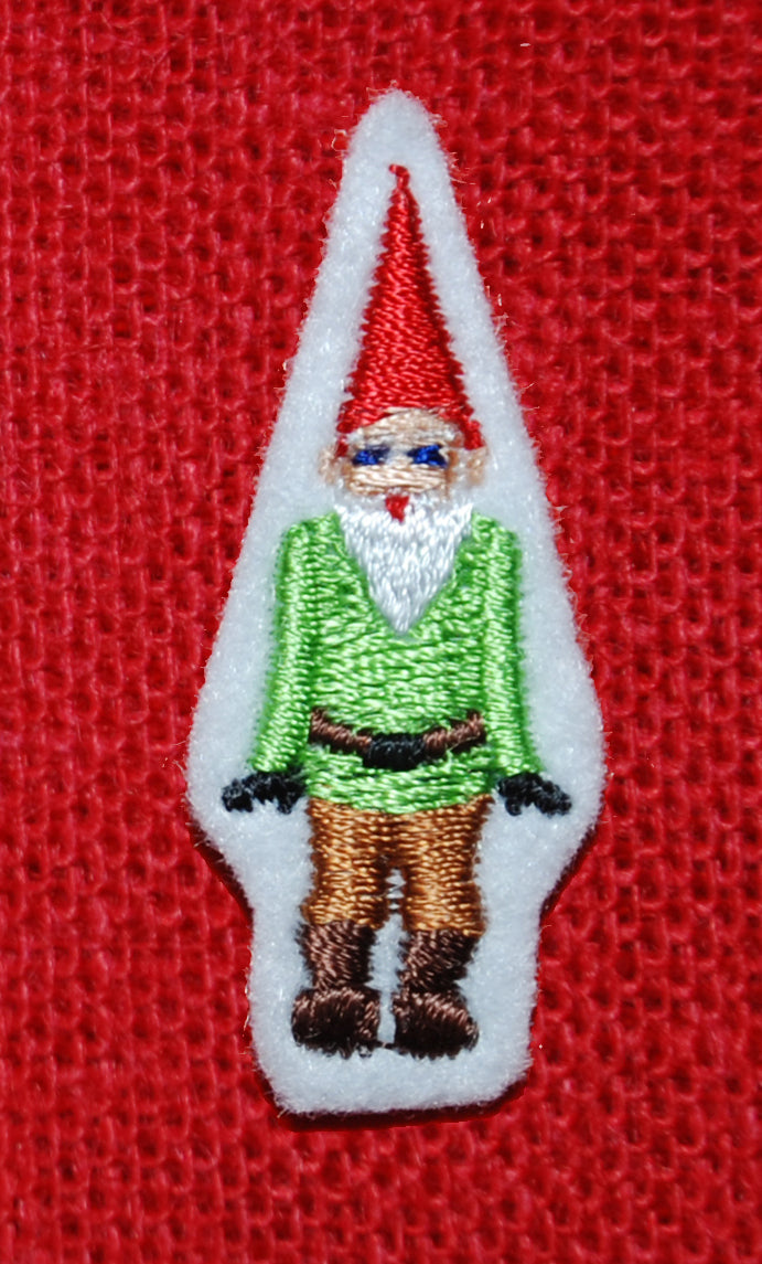 Tiny woven iron on gnome patch